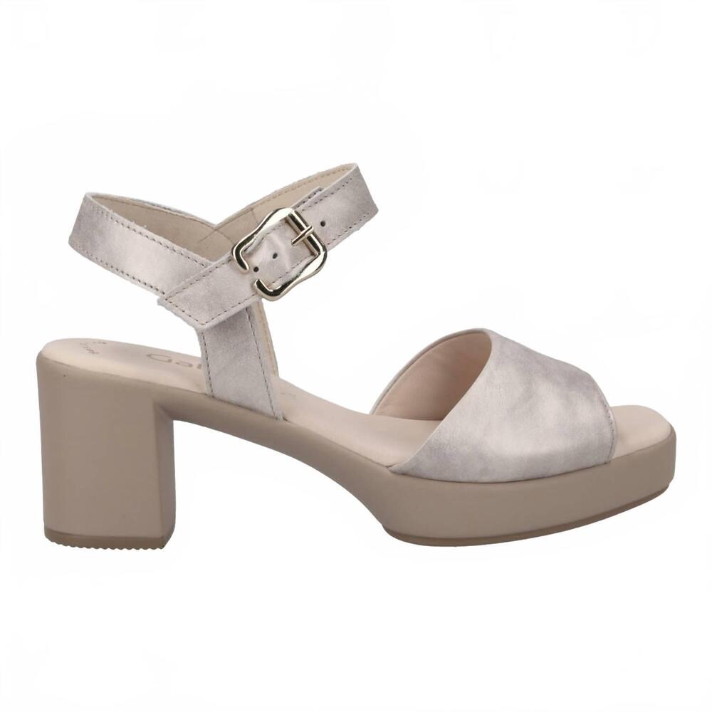 NEW GABOR women's platform sandal in cloudy metallic puder